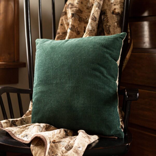 Foreside Home & Garden - Mili 18x18 Farmhouse Corduroy Velvet Filled Throw Pillow