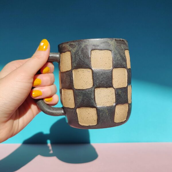 Osso Ceramics - Checkerboard Mug in Matte Black