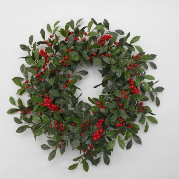 ES Essentials - Artificial Christmas Red Berry Wreath 20"