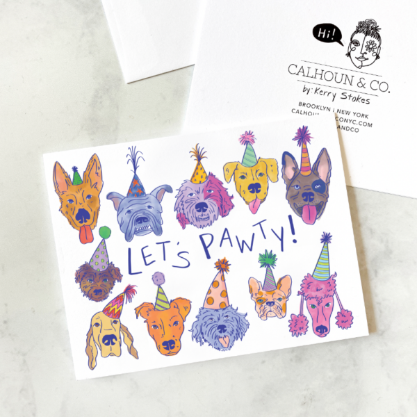 Calhoun & Co. - Pawty - Dog Birthday Greeting Card