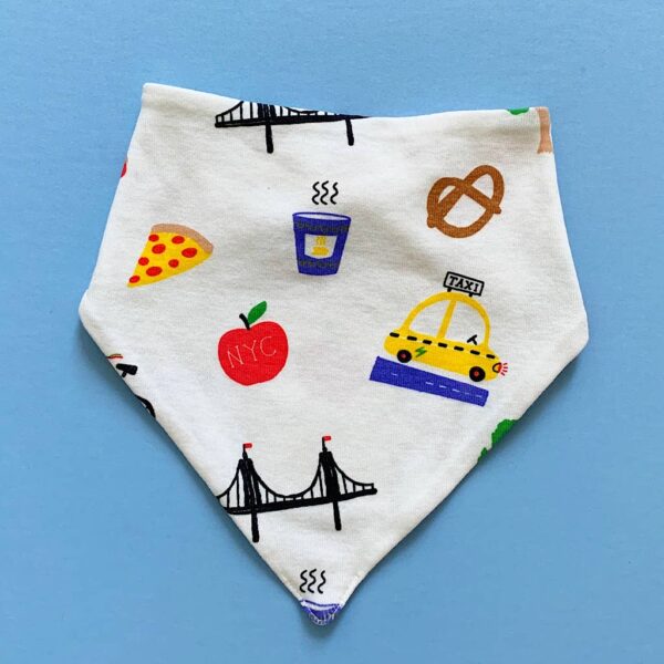 Estella - Organic Baby Bib Kerchief Reversible Big City All Over Print