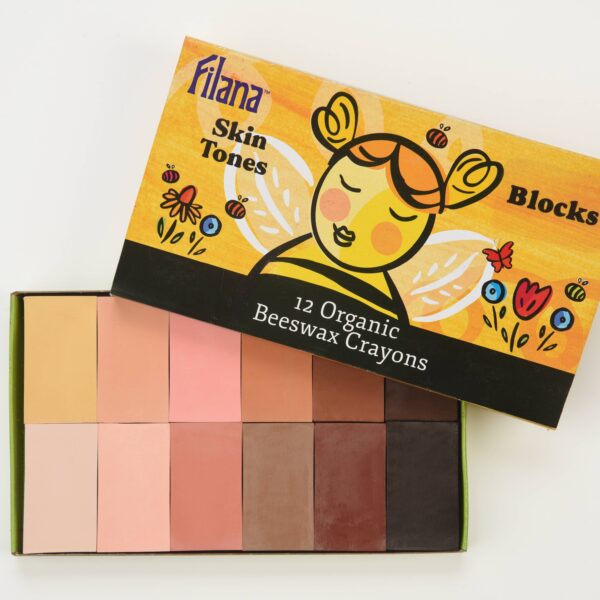 Organic Beeswax Crayons: 12 SkinTones in Blocks