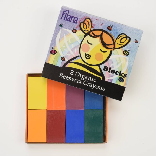 Organic Beeswax Crayons: 8 Rainbow Colors in Block