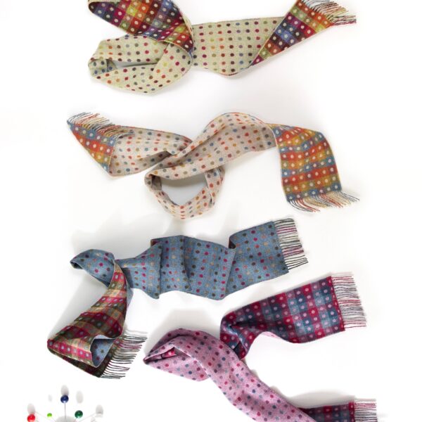 Bronte Moon - Spot Check Scarf Selection - Merino Lambswool - Made in UK