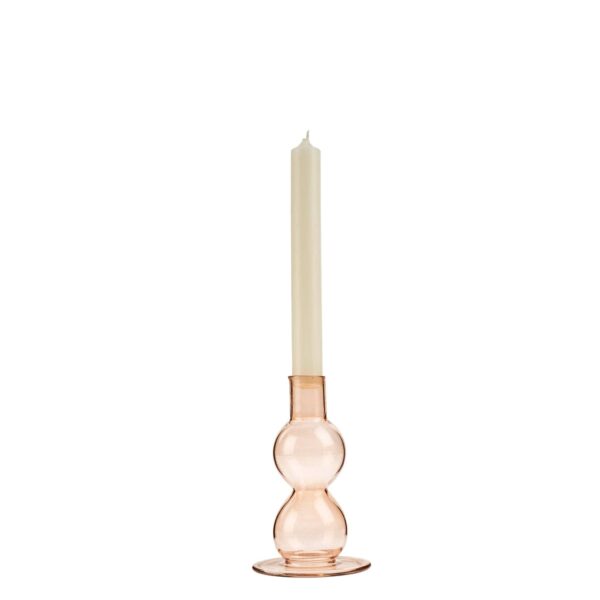 Glass Candle Stick Pink