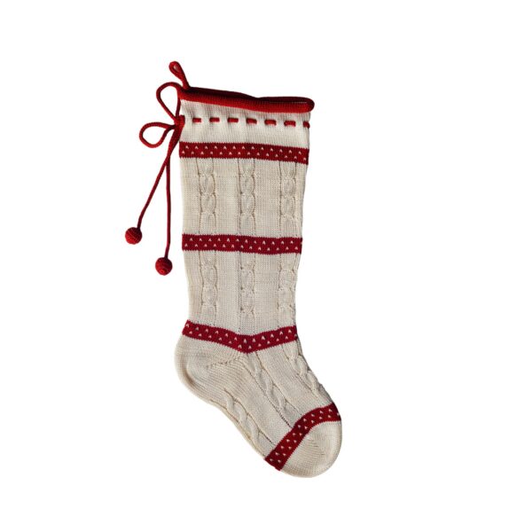 Melange Collection - Cable-Knit Stocking with Laced Top