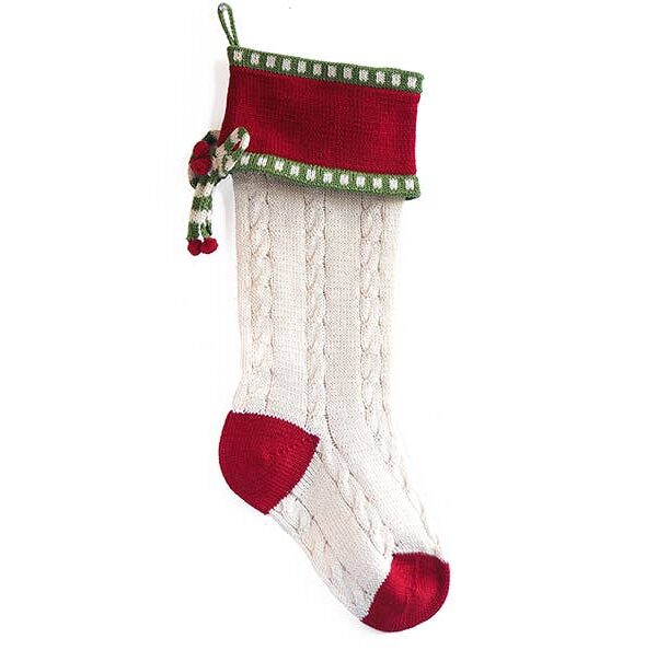 Melange Collection - Cable-Knit Bow Stocking