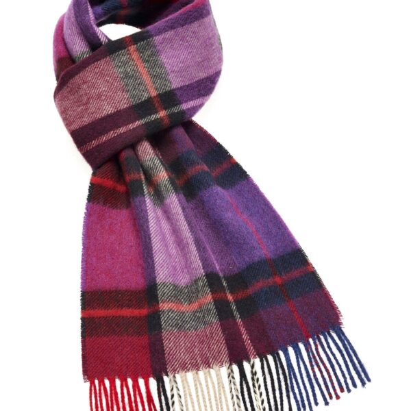 Bronte Moon - Madison Mulberry Scarf, Merino Lambswool, Made in England