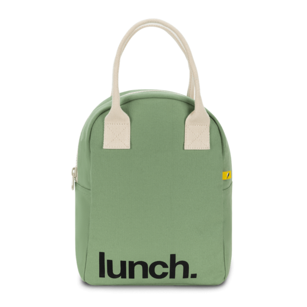 Fluf - Zipper Lunch Bag - ‘Lunch’ Moss