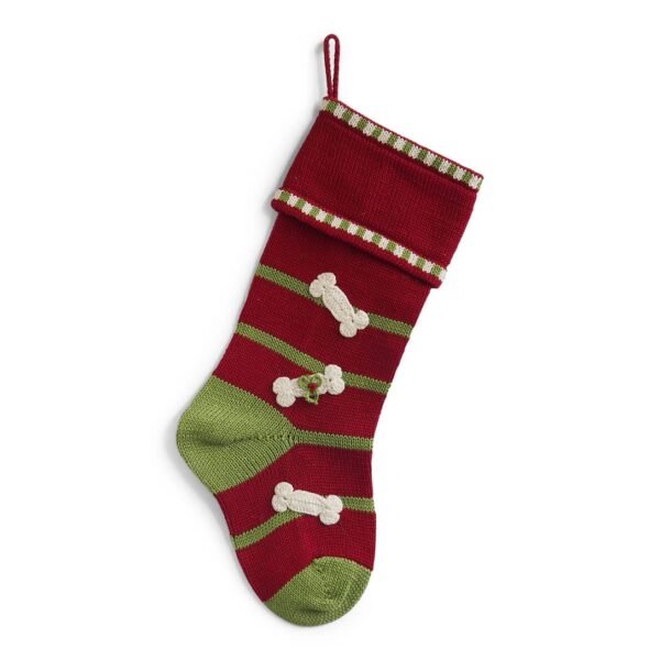 Melange Collection - Dog Bone Stocking - Red