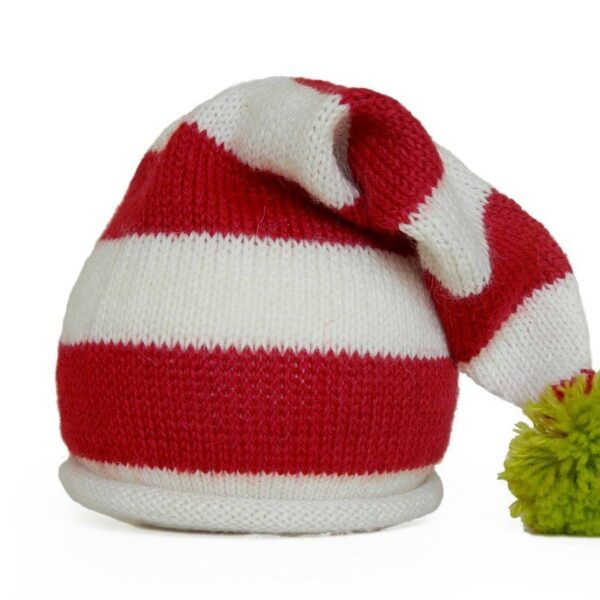 Melange Collection - Stocking Hat In Red and Ecru