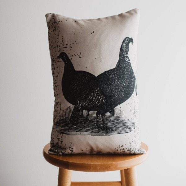 UniikPillows - Primitive Black Turkeys Lumbar Pillow Cover | 12x18 Hallowee (1)