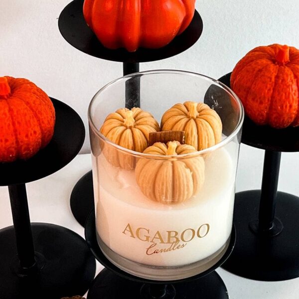 Agaboo Candle - Halloween Candle 9 oz-Container Candle with Pumpkin 3.5x3in