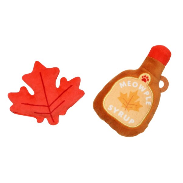 Maple Leaf & Syrup Fall Cat Toys, Set of 2