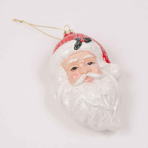 Jolly Santa Ornament White/Red 2.5x5.5x3