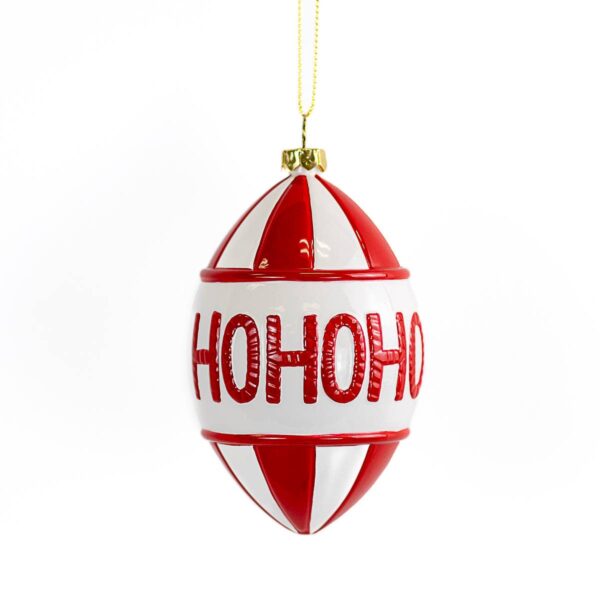 HoHoHo Candy Stripe Ornament White/Red 2.75x4.25