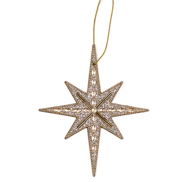 Star of Bethlehem Ornament Gold 5x6.5