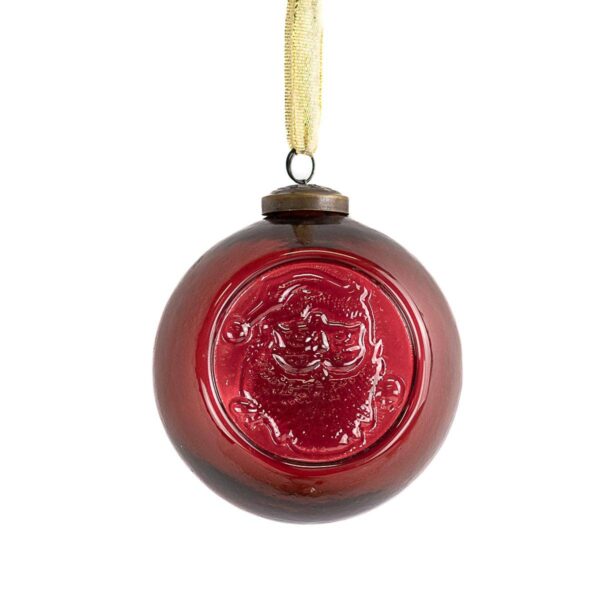St. Nicholas Glass Ornament Red 4"
