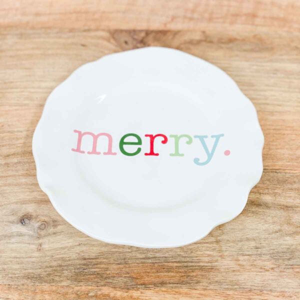 Merry Plate White/Multi 8"