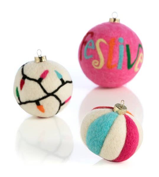 FESTIVE ASSORTED SET OF 3 ORNAMENTS