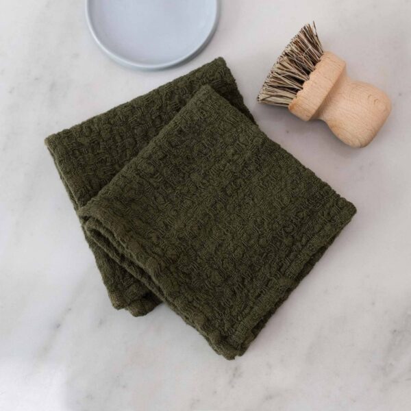 Linen Tales - Martini Olive Linen Dishcloth Set of 2