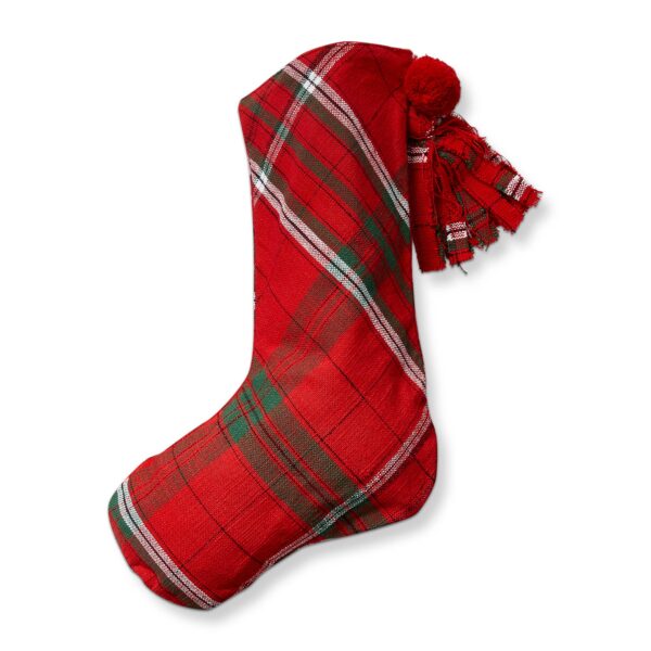 SALE Sleigh Ride Plaid Stocking - Red