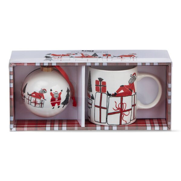 Christmas Posing Santa Mug & Ornament Set - Red Multi