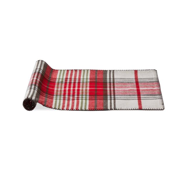 Sno Red Plaid Cotton Table Runner