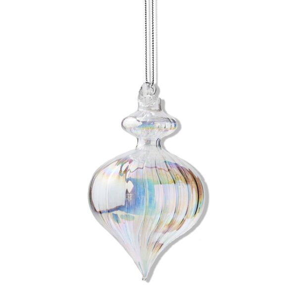 Iridescent Optic Glass Ornament Clear