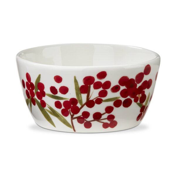 Red Berry Sprig Snack Bowl