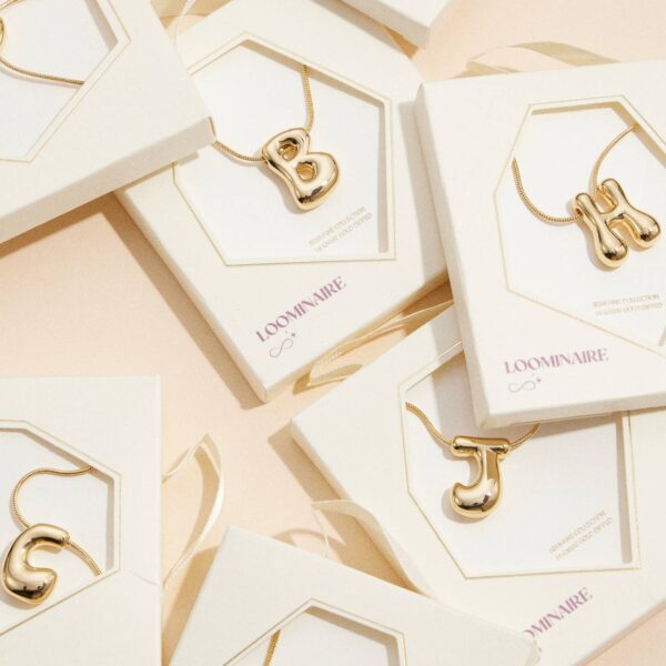 16PCS - Assorted Letters Bubble Monogram Initial Necklaces