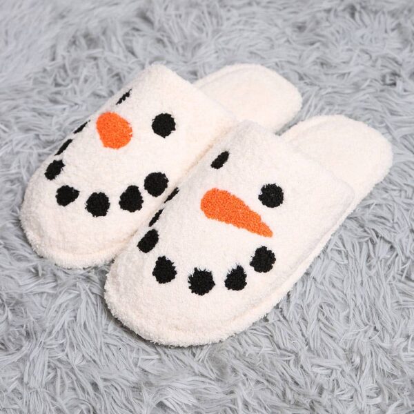 Snowman Print Soft Home Indoor Floor Slippers