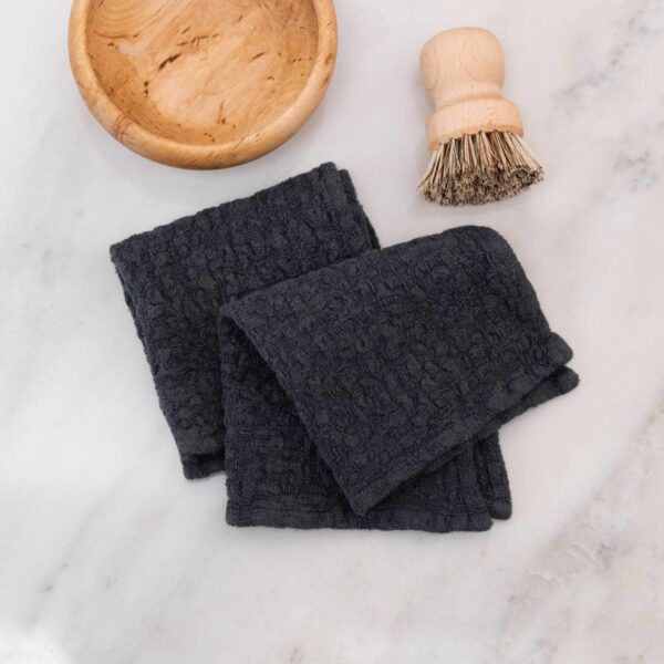 Linen Tales - Dark Grey Linen Dishcloth Set of 2