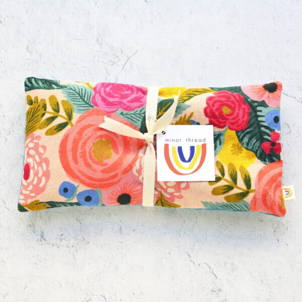 Juliet Rose Floral in Pink Canvas Botanical Eye Pillow: Lavender