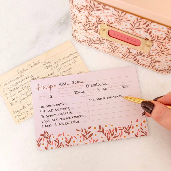 Pink Daisy Recipe Cards