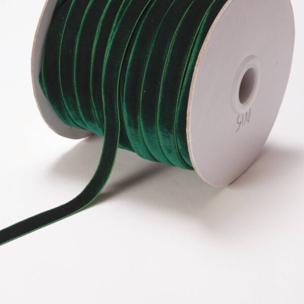 3/8" Forest Green Classic Woven Velvet Ribbon