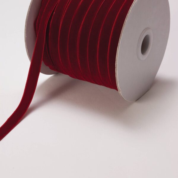 3/8" Wine Classic Woven Velvet Ribbon