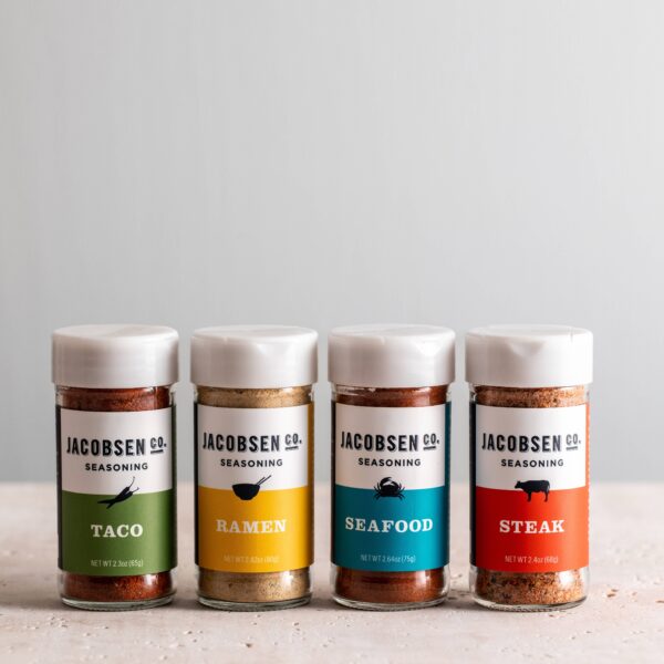 Jacobsen Salt Co. - Seasoning Gift Set - 4 Pack - Taco, Ramen, Seafood, Steak