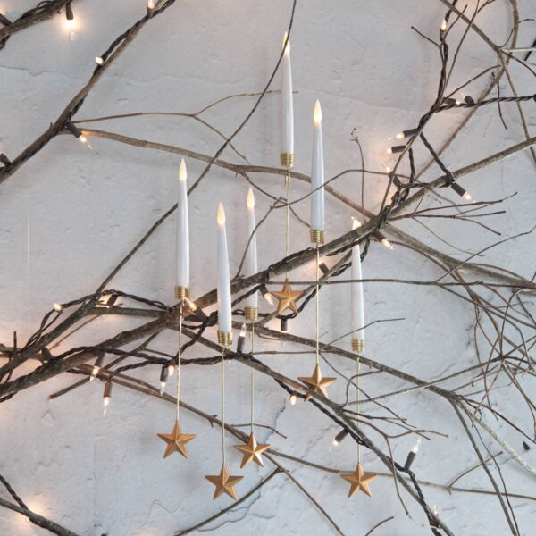 SET/ 6 LED CANDLES W/ STAR HANGER