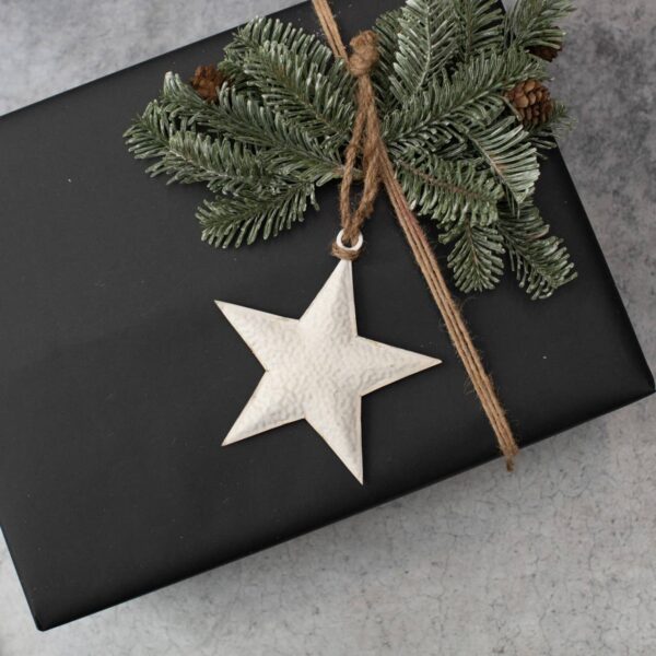 4.75" WHITE METAL STAR ORNAMENT