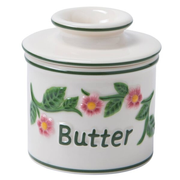 The Original Butter Bell® Crock - Hand Painted Raised Floral