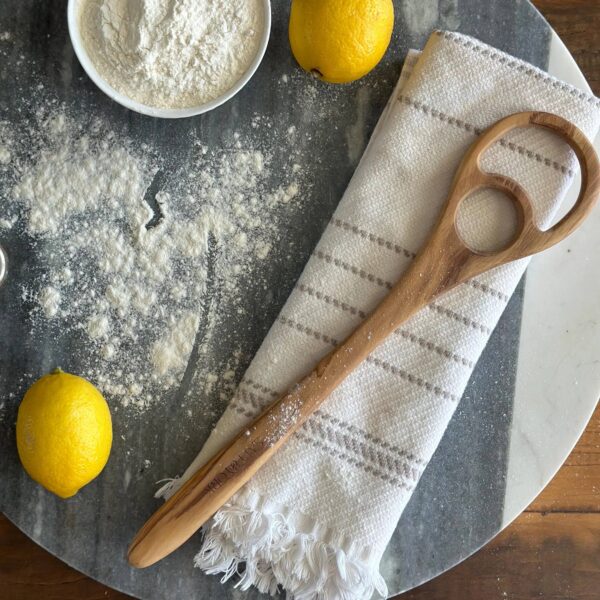 Large Olive Wood Dough Hook or Dough Whisk: Walnut Wood