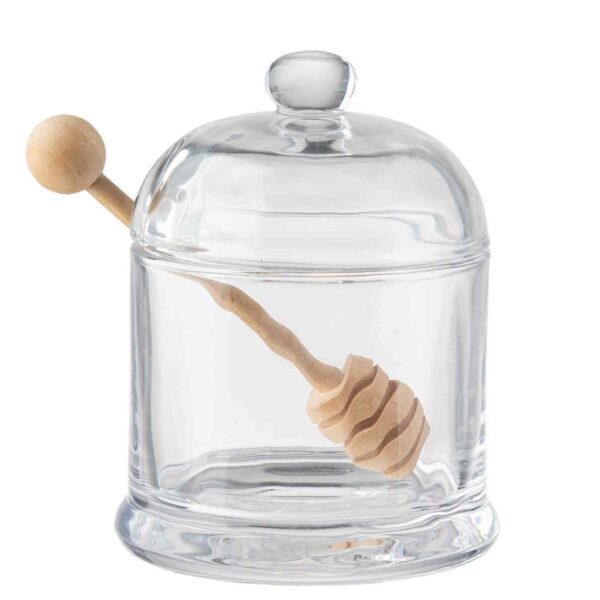 Honey Dipper Set, Includes Glass Jar & Wood Dipper