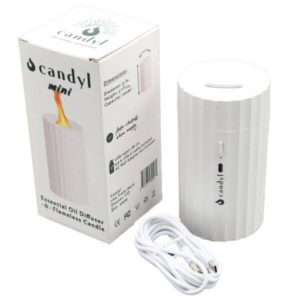 Candyl Mini Multi-Color Flame Essential Oil Diffuser: White