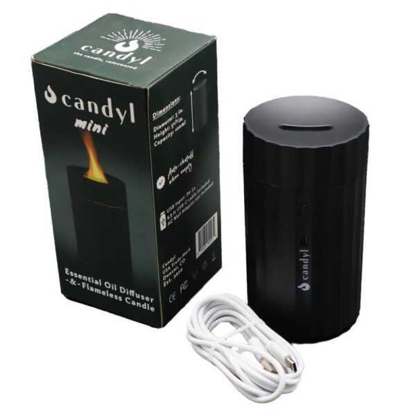 Candyl Mini Multi-Color Flame Essential Oil Diffuser: Black