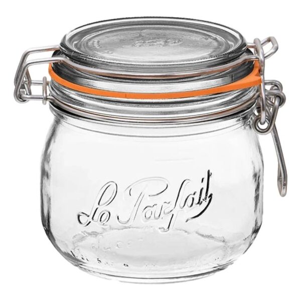 Le Parfait - 500ml Rounded French Glass Storage Jar WAirtight Rubber Sea