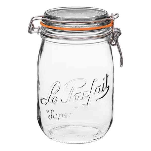 Le Parfait - 1L Rounded French Glass Storage Jar W Airtight Rubber Seal