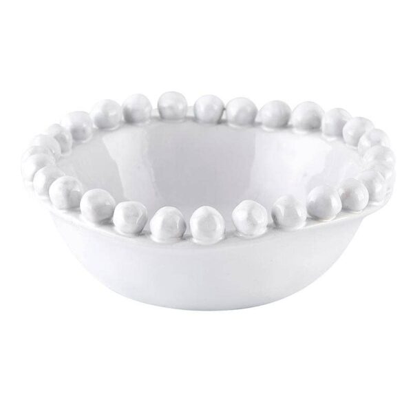 Ceramic Beaded Bowl - White