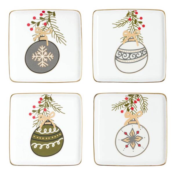 Ceramic Appetizer Plates - Ornaments - Set of 4: Hand Wash Only, Ceramic