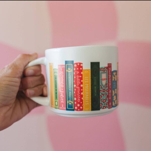 Book Stack Ceramic Mug - Cream